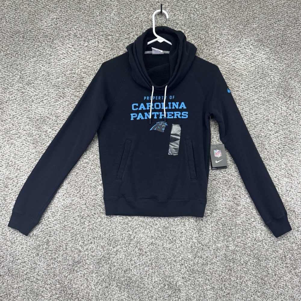NEWโ Carolina Panthers Hoodie Sweatshirt Women's Size XS Black Nike Cowl Neck